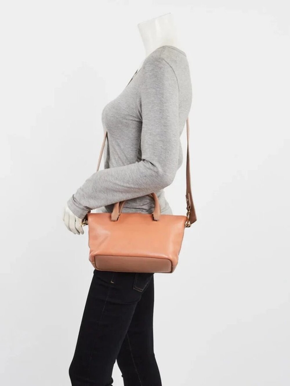 Chloe Two-Tone Pink Calfskin Leather Mini Baylee Bag